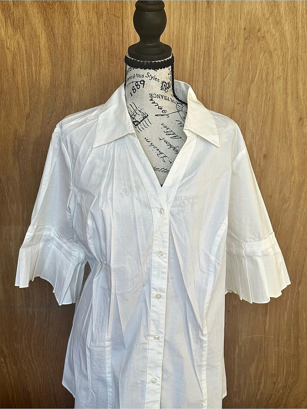 Lane Bryant White Cotton Button-Down Blouse Size 18/20 Like New